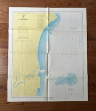 Vintage 1972 Racine Harbor Wisconsin Nautical Chart Map - 30”x 36”