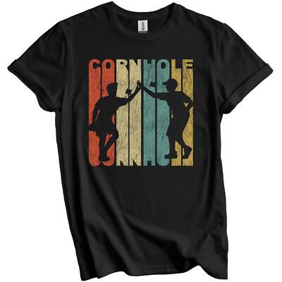 Retro Cornhole Distressed Vintage Style Cornhole Player T-Shirt - Cornhole Shirt