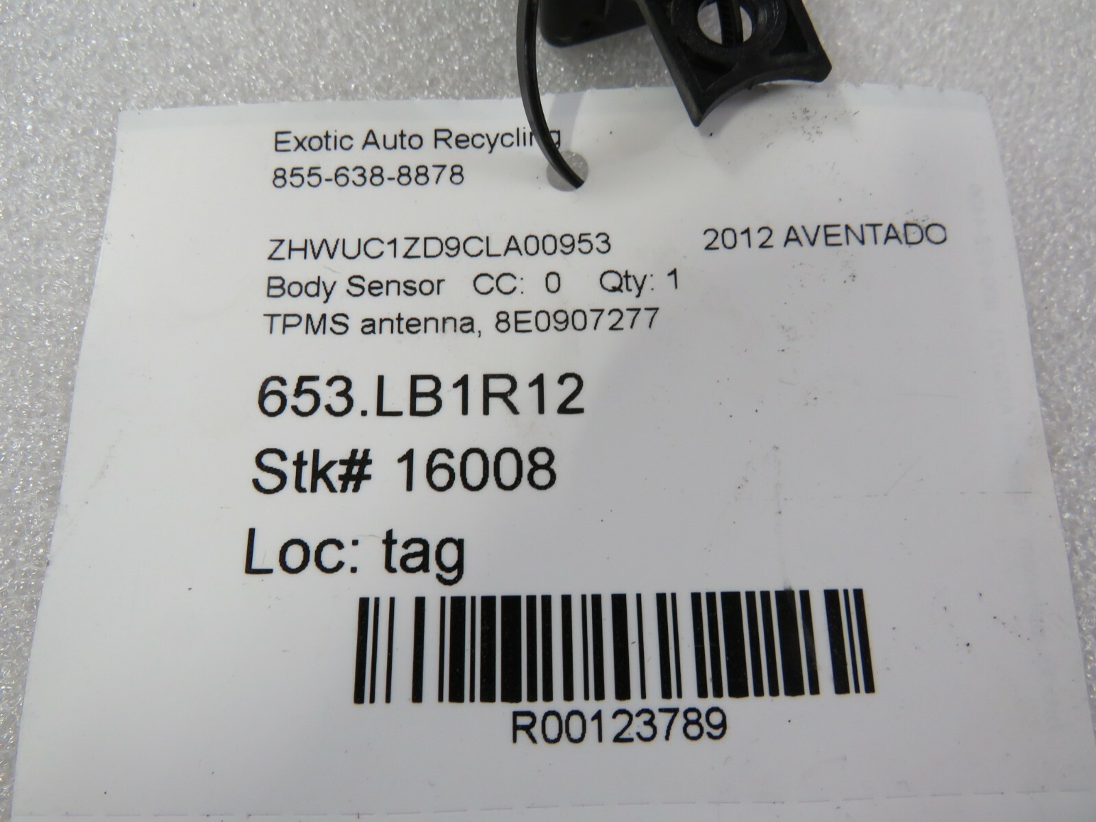 Lamborghini Aventador, Tire Pressure Sensor / TPMS Antenna, Used, P/N 8E0907277
