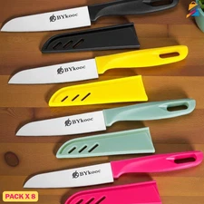 8 Pcs Paring Knife Set German Steel Ultra Sharp Fruit Vegetable Kitchen Knife