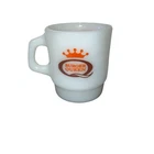 Vintage Burger Queen Anchor Hocking Fire King White Mug Good Morning Made USA