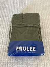 MIULEE 50x108  Velvet Curtain Panels Green Tab Back Unlined