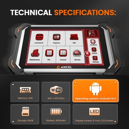 Herramienta de diagnóstico escáner OBD2 bidireccional automotriz ANCEL DS600 BT - Imagen 11 de 13