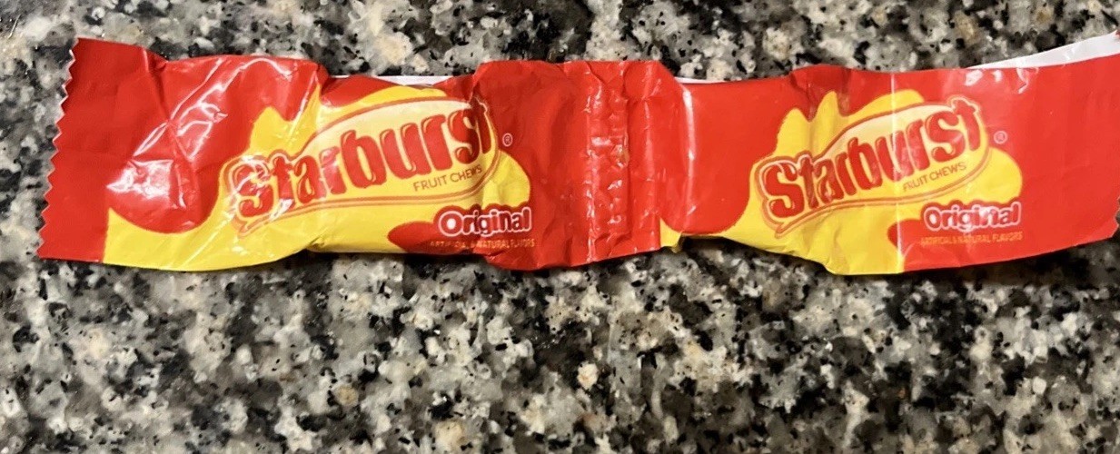 Caramelo empaquetado defectuoso de fábrica Starburst coleccionable RARO