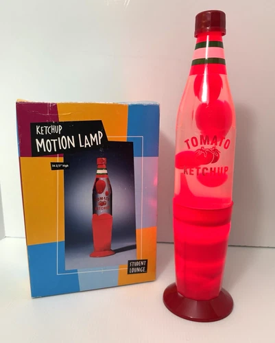 Vtg 15" Tomato Ketchup Bottle Lava Motion Lamp #LP-150A w/Box Milk Orange Juice