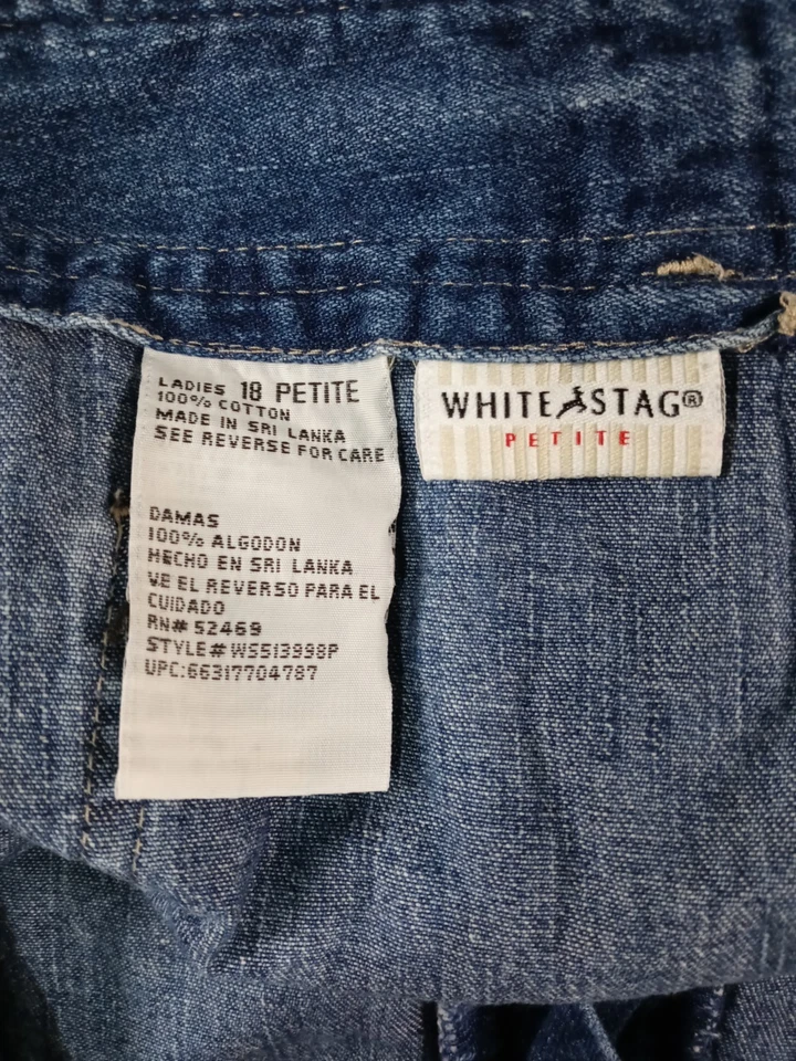 White Stag XL Women Denim Blue Jean Ankle Length Skirt with Pockets - Image 2 of 2