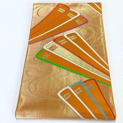 7279# Japanese Vintage Fukuro Obi Belt Kimono Fabric Silk Traditional Embroidery