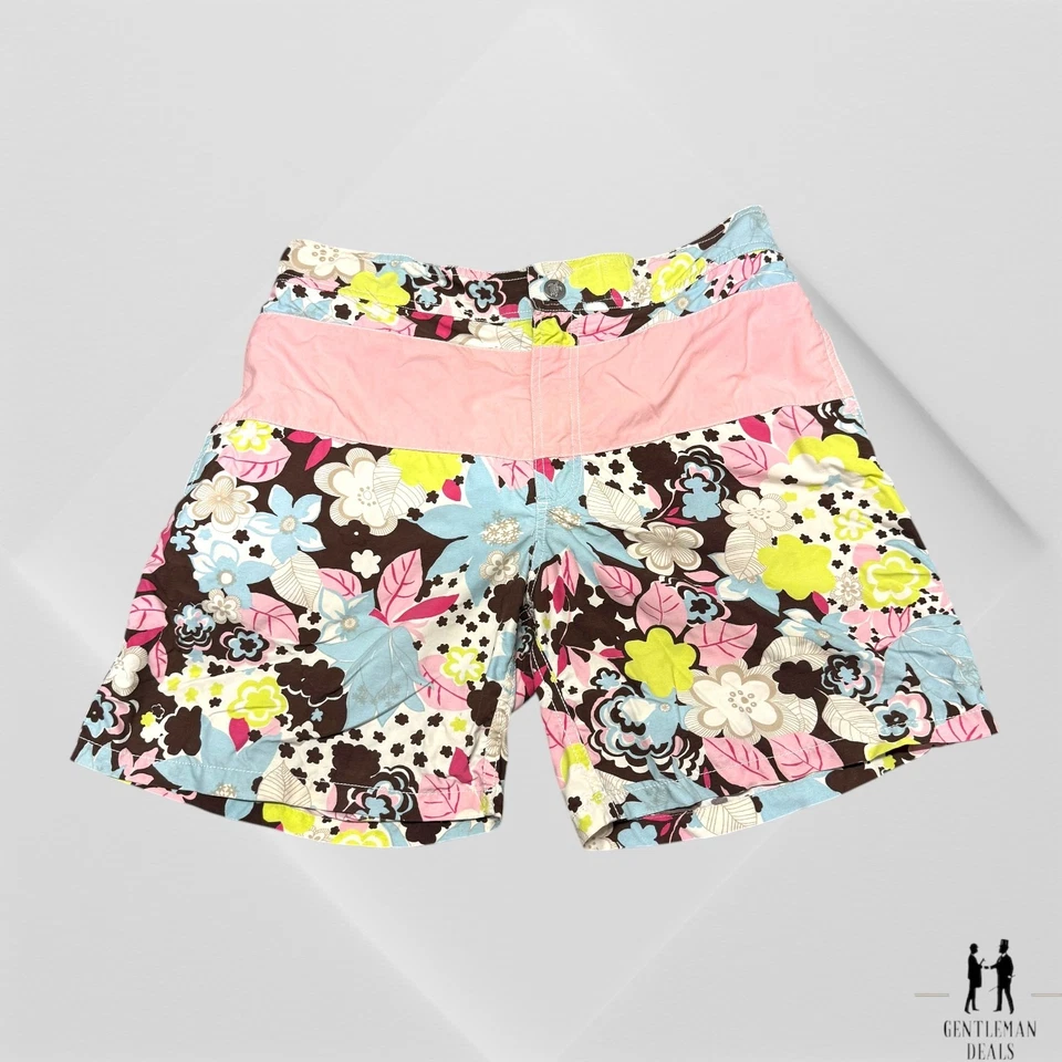 Bañador Vilebrequin Para Hombre Grande Azul Rosa Floral Tortuga Board Shorts Playa Foto 4 de 4