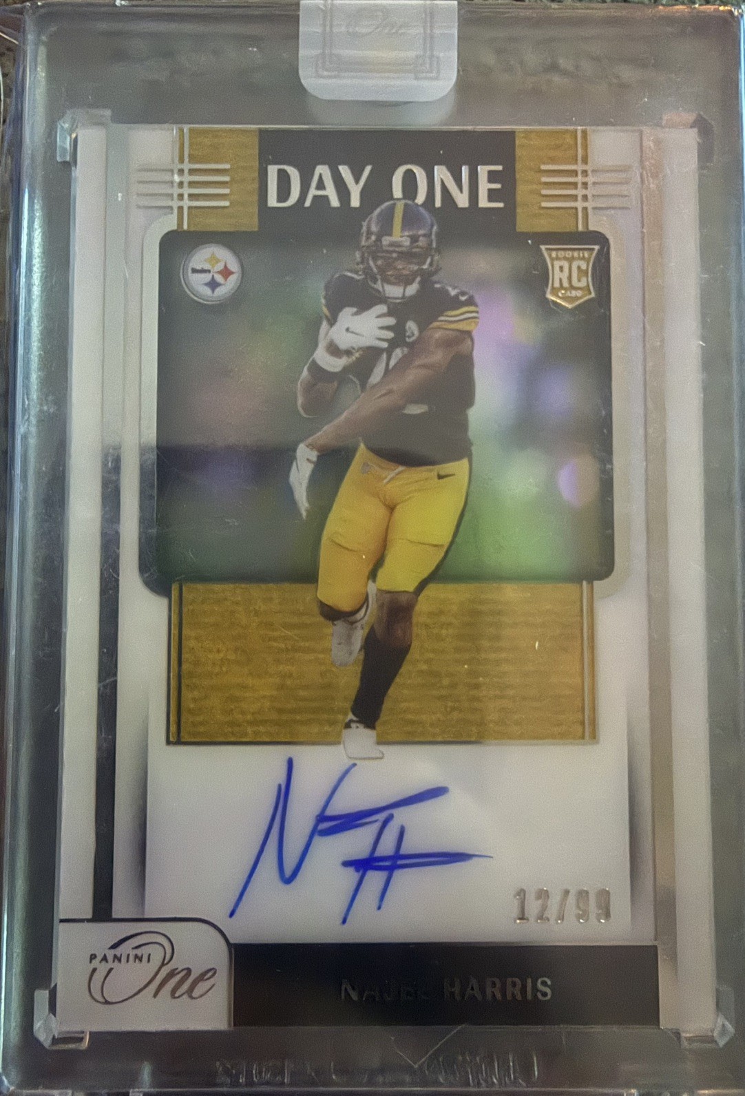 2021 Panini One Najee Harris Rookie RC Day One Auto /99 Steelers