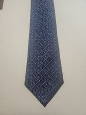 Modern Elements Mens Blue Geometric Silk Tie Made In USA 4 x 60