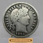 1892 Barber Silver Dime, 90% Silver, Partial Liberty - #C61322NQ