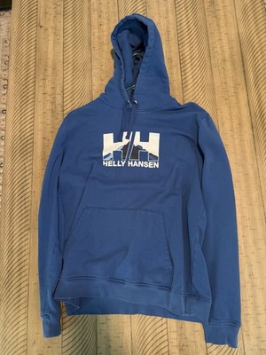 Helly Hansen Men s Large Blue Mountain Graphic Pullover Hoodie Sweatshirt HH
