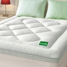 Mattress Topper Size Mattress Pad,Viscose Made from Bamboo Mattress Queen White