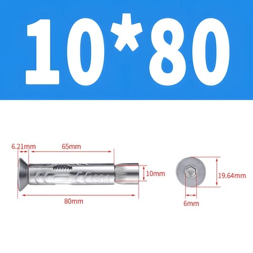 Heavy Duty Sleeve Anchor Expansion Bolt Allen Socket Countersunk Masonry M6-M12 - Picture 24 of 34