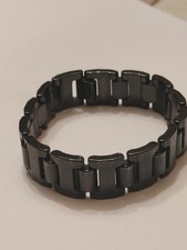 Tungsten Carbide Black High Polished Link Bracelet 7-1/2"