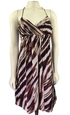 NWT Ann Taylor Silk blend spaghetti strap Brown/Tan casual Party women's Dress