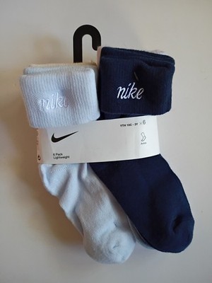 Kids Nike 6-Pack Ankle Socks Size 5-7 Shoe Size 10C-3Y Girls