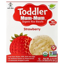 Hot Kid, Toddler Mum-Mum, Organic Rice Biscuits, Strawberry, 12 Packs, 2.12 oz