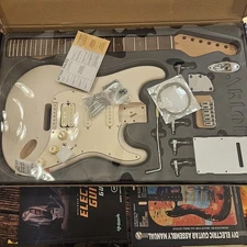 6 String DIY Electric Guitar Kit Flame Maple Top, Roasted Maple Neck