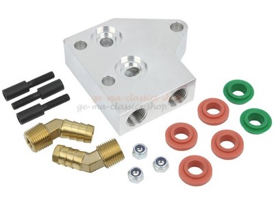 Doppel Bypass Adapter Satz für VW Käfer Karmann Typ181 Ölkühler EMPI