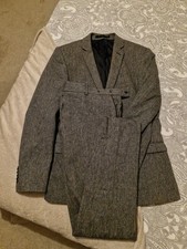 Men’s Ben Sherman Slim Fit Wool Suit Grey Marl 38R Jacket 32R Trousers