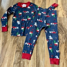 Hanna Andersson Holiday Christmas Santa Long John Pajama Set 90 3 Organic