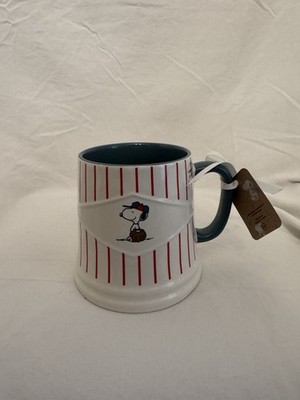 Peanuts New Rae Dunn 2026 Snoopy Baseball Theme Coffee Mug White/Grey 