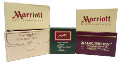 5 MARRIOTT HYATT OMNI CLARION UNUSED MINI HAND BODY SOAP TRAVEL SIZE BARS IN BOX