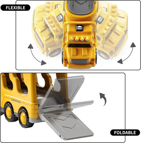 5 In 1 Construction Truck Toy Set With 4 Vehicles For Toddlers Age 2 To 6 - Picture 3 of 8
