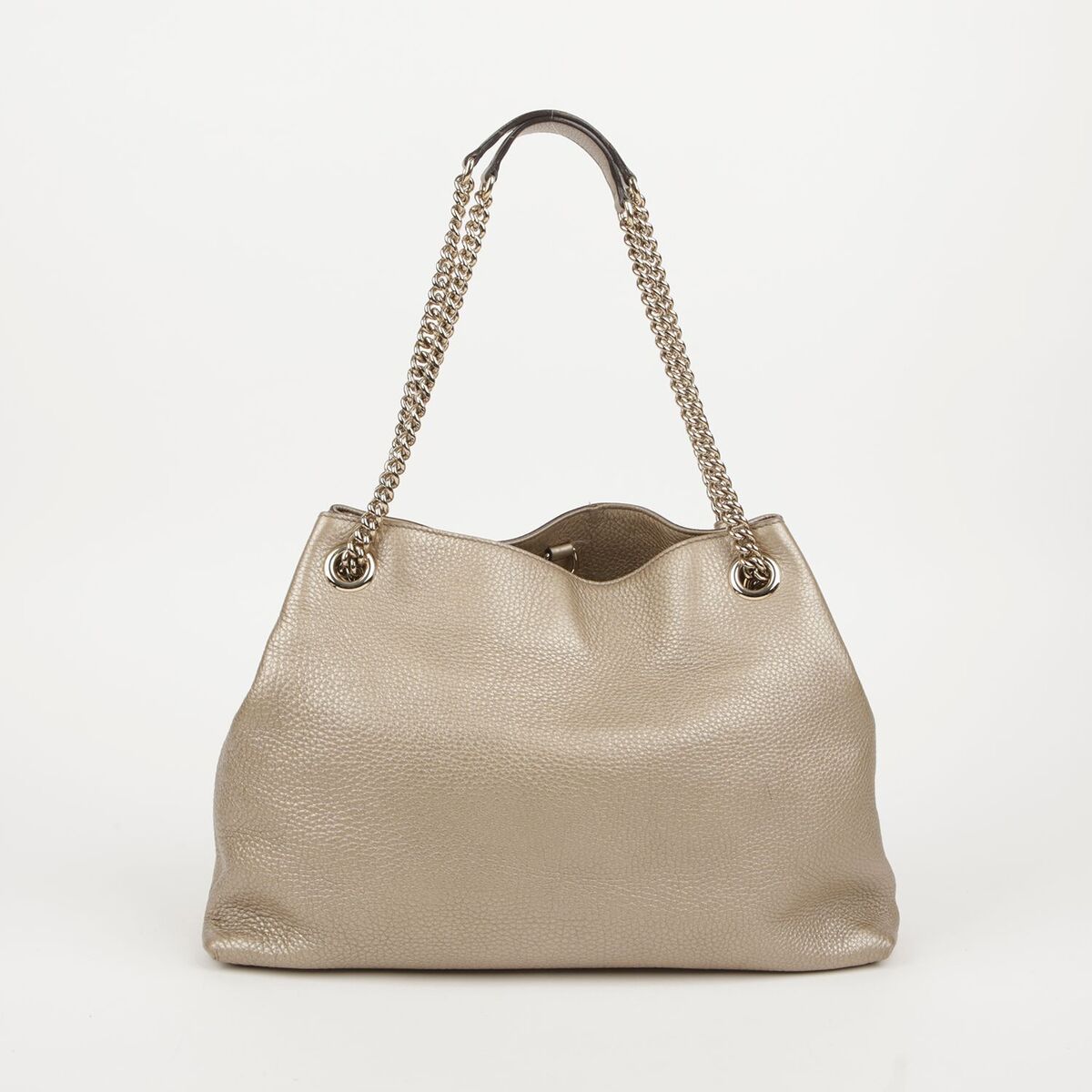 Gucci Metallic Gold Leather Soho Tassel Chain Shoulder Bag Gucci Metallic Gold Leather Soho Tassel Chain Shoulder Bag