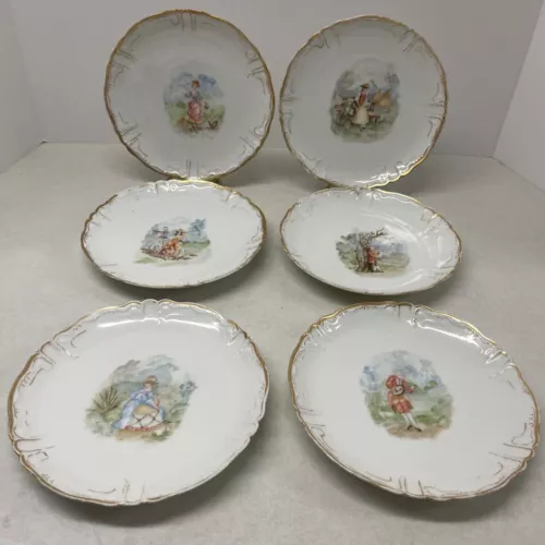 Haviland Limoges Plate Set of 6 Hand Painted 1890’s