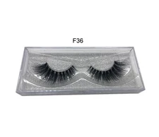 100% Real Mink Strip Lashes Clear Band Eyelashes F36 (eyelash extensions)