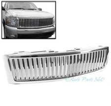07-13 CHEVY SILVERADO 1500 VERTICAL STYLE FRONT UPPER HOOD GRILLE INSERT CHROME