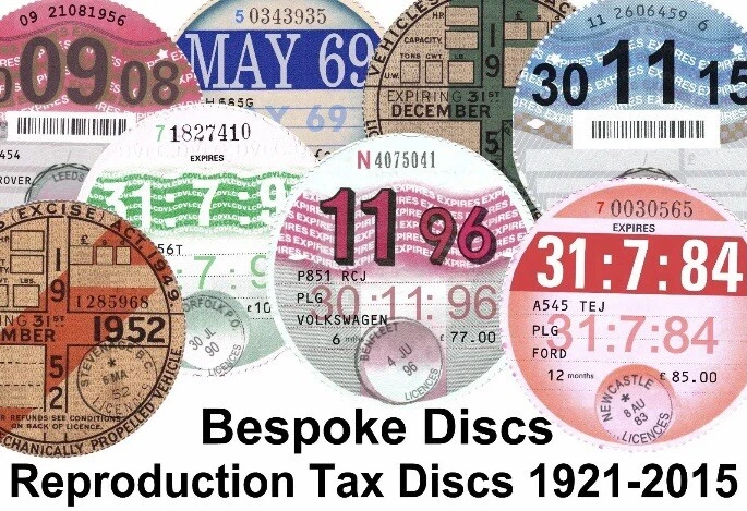 Reproduction Classic Car Vehicle Road Tax Disc Birthday Fathers Day Gift Bespoke - Image 1 of 4