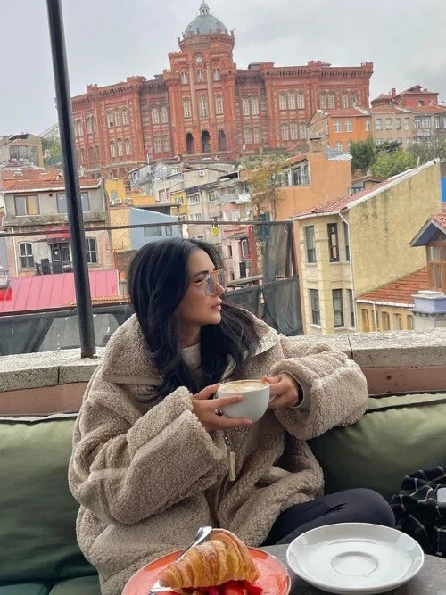 Winter Lamb Wool Plush Coat For Women Thicken Warm Long Sleeve Turtleneck Jacket - Image 2 of 4