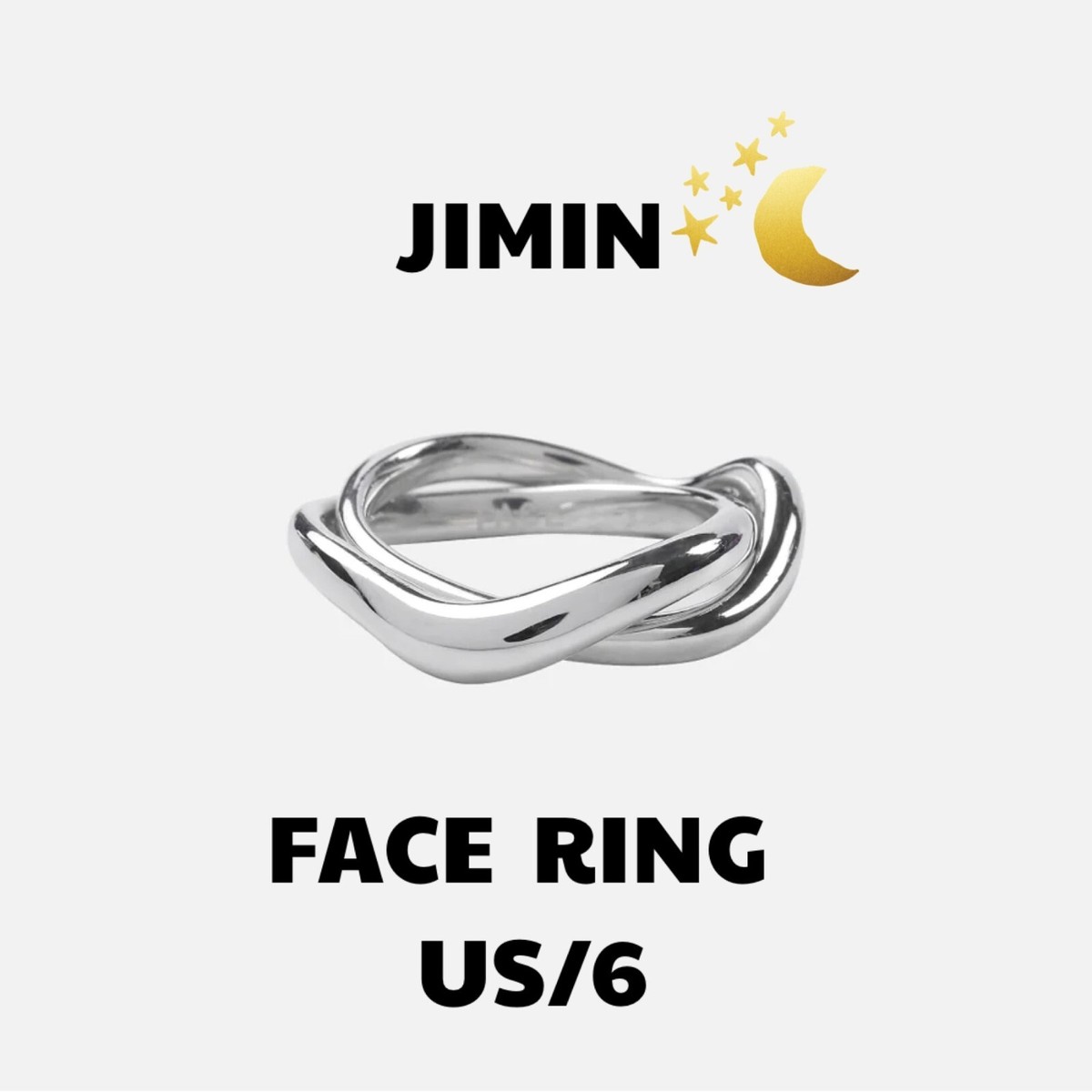 BTS JIMIN FACE SILVER RING US/ 6 (size 9) Official | eBay