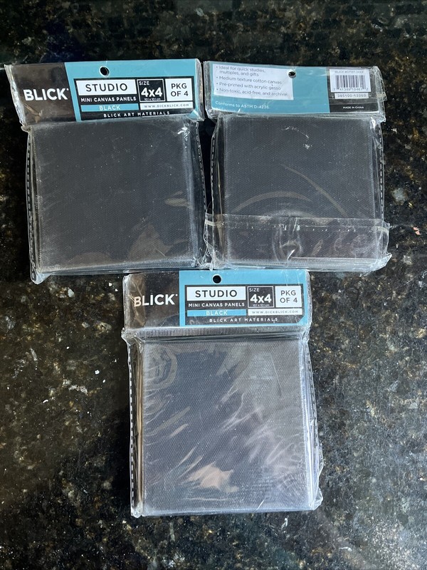 Black Mini Canvases - 12 New Unopened