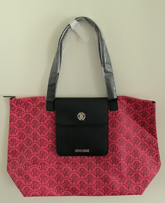  Roberto Cavalli Shopping tote Black/Fuchsia 