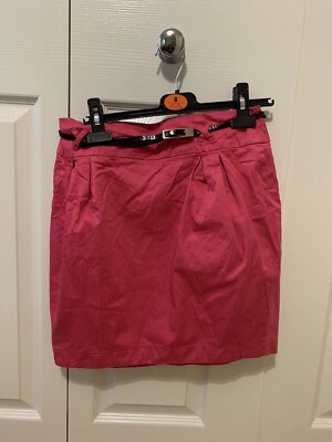 Matalan Pink Mini Skirt With Black Belt Size UK