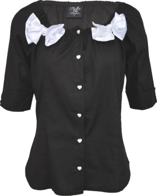 Küstenluder 50s BERNICE Bow SCHLEIFEN Vintage Bluse Rockabilly