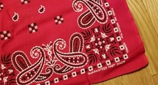 Vintage Bandana Fast Color TOWER Cotton RN 13960 Handkerchief Red Black White F