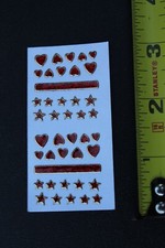 Hearts and Stars Red Earrings Glitter Sparkle V29A Vintage Surfing STICKER Sheet