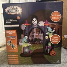 Gemmy 11.5FT Animated Halloween Inflatable LED Lighted Haunted Cemetery Archway
