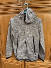 EC boys 12/14 gray 25" L warm fleece hoodie chest 36" sleeve 23" ENGLAND