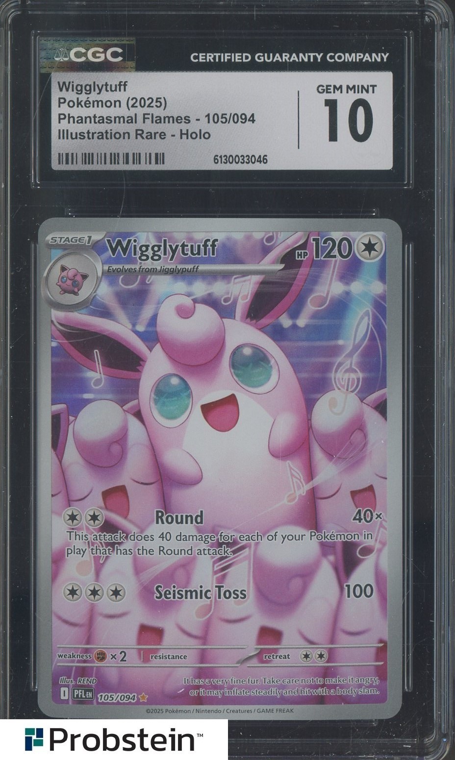 #3 2025 Pokemon PFL EN Illustration Rare #105 Wigglytuff CGC 10 GEM ...