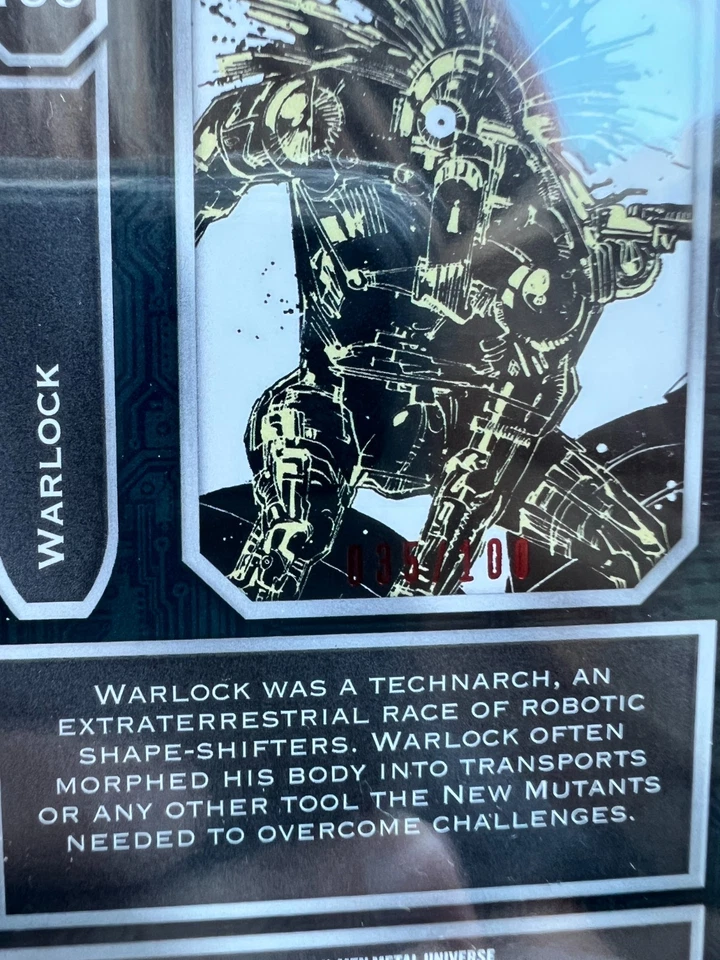 2021 Skybox Marvel X-Men Metal Universe #166 Warlock High # PMG RED /100 PSA 6 - Image 3 of 3