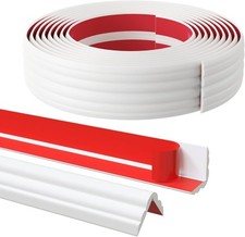 20FT Flexible Wall Corner Protector Moulding Trim, Peel 1.6in x 20ft, White