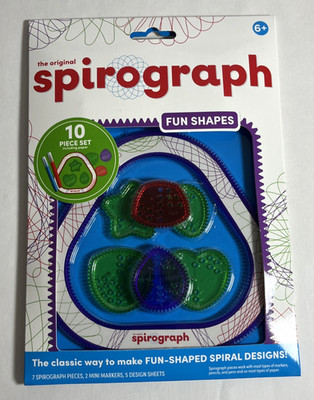 The Original Spirograph Fun Shapes 10 Piece Set including Paper Ages 6+