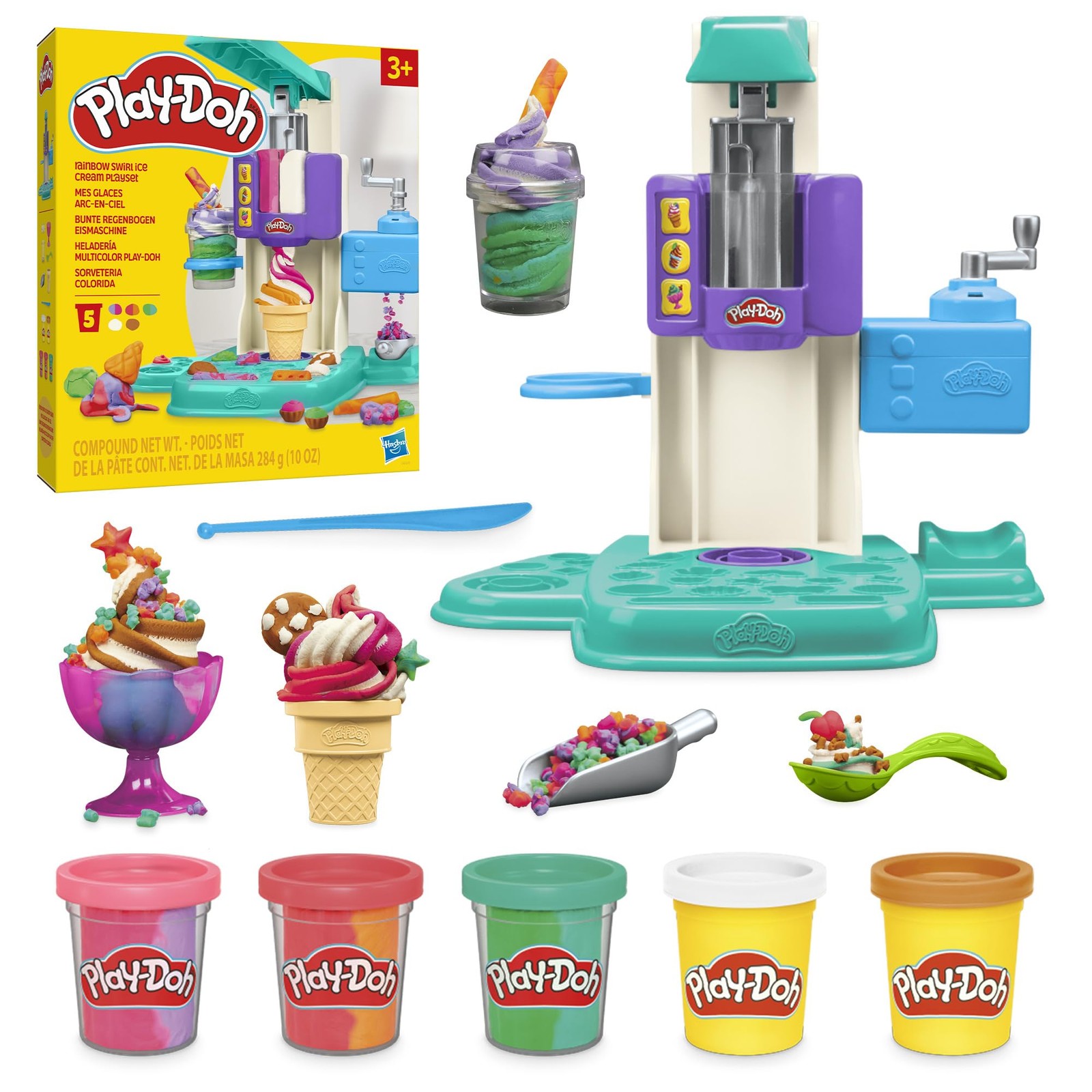 Jouet créatif pâte à modeler bicolore pour occuper les enfants sans écran avec Mes Glaces Arc-en-Ciel