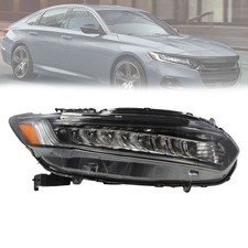 For 2021 2022 Honda Accord Full Led Headlight Chrome Assembly Right Passenger Rh
